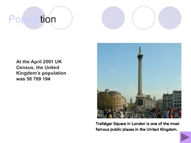 Population Trafalgar Square in London is one of the most famous public