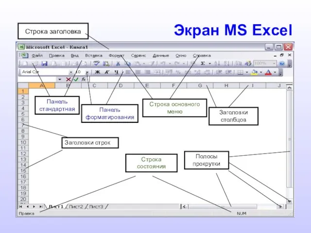 Экран MS Excel