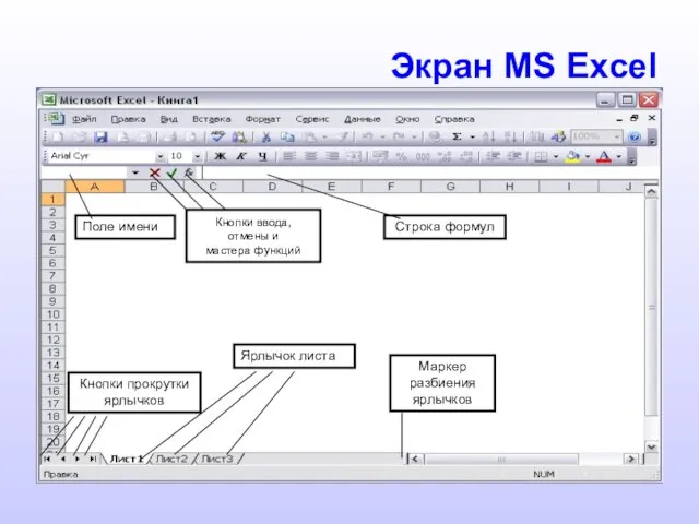 Экран MS Excel