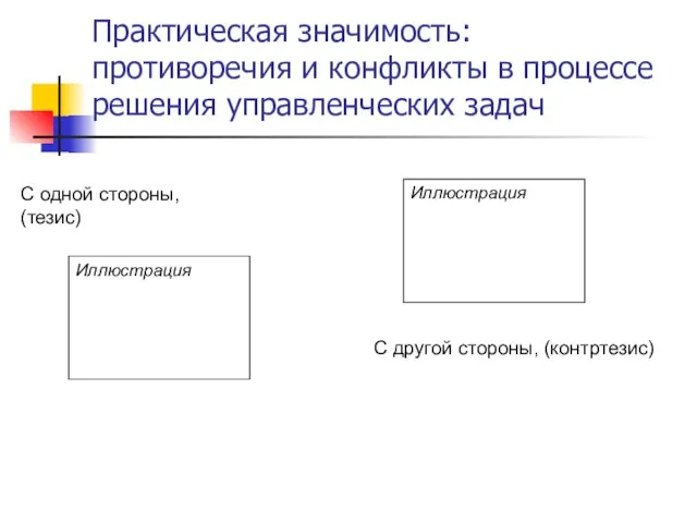 Практическая значимость: противоречия и конфликты в процессе решения управленческих задач С одной