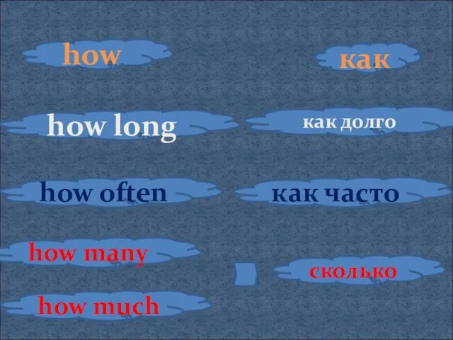 как how how many how often как часто how long как долго how much сколько