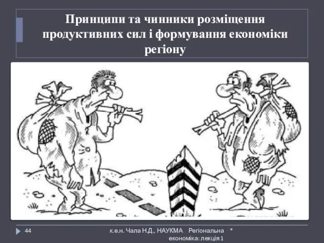 Принципи та чинники розміщення продуктивних сил і формування економіки регіону * к.е.н.