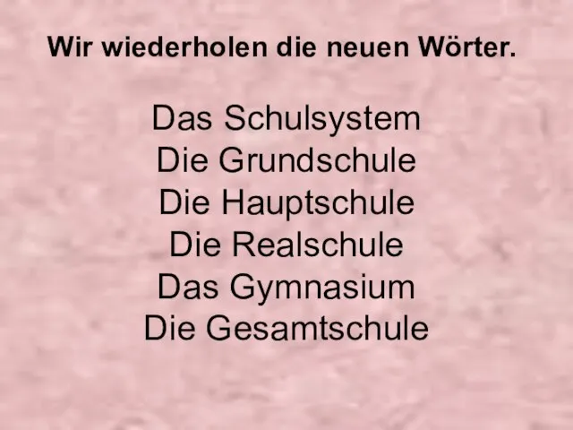 Das Schulsystem Die Grundschule Die Hauptschule Die Realschule Das Gymnasium Die Gesamtschule