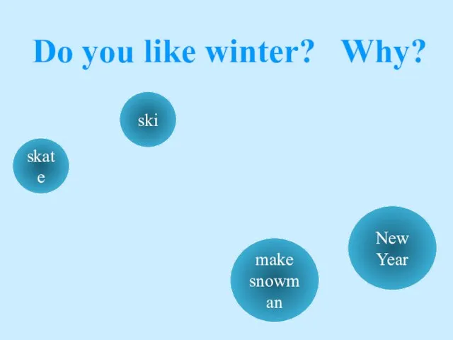 Do you like winter? Why? skate ski make snowman New Year