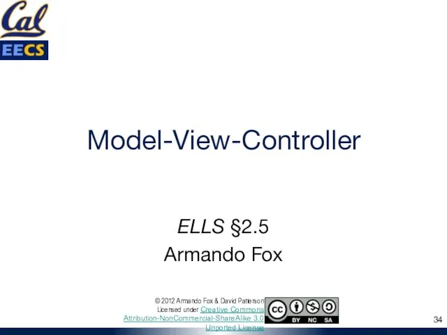 Model-View-Controller ELLS §2.5 Armando Fox