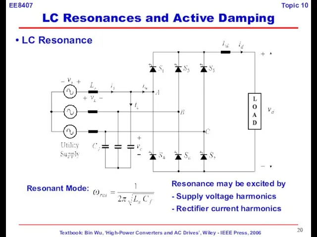 LC Resonance Resonant Mode: Resonance may be excited by - Supply voltage