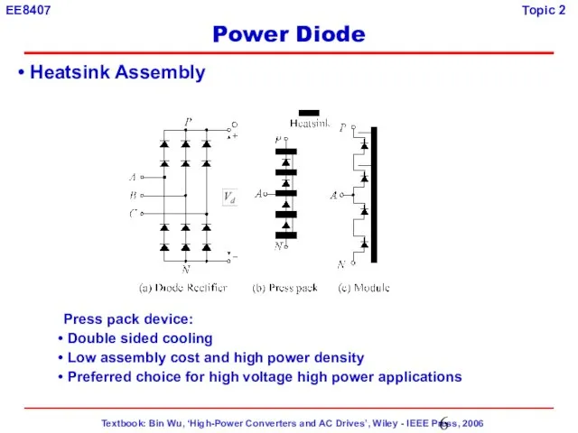 Press pack device: Double sided cooling Low assembly cost and high power
