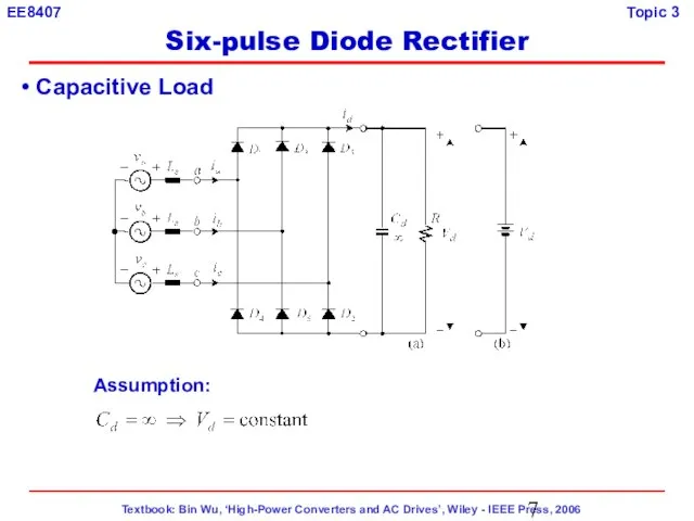 Capacitive Load Assumption: Six-pulse Diode Rectifier