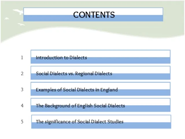 1 2 3 4 5 Introduction to Dialects The significance of Social
