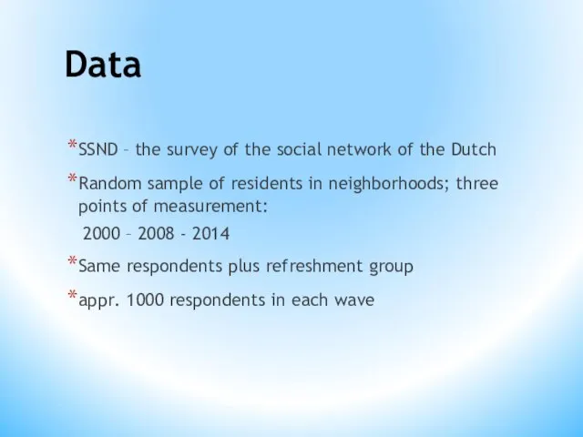 Data SSND – the survey of the social network of the Dutch