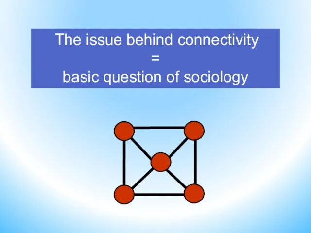 The issue behind connectivity = basic question of sociology