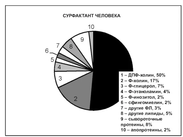 1 – ДПФ-холин, 50% 2 – Ф-холин, 17% 3 – Ф-глицерол, 7%