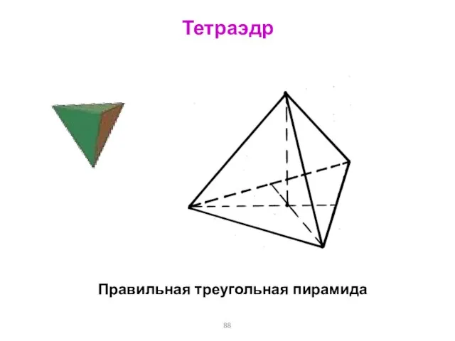 Тетраэдр Правильная треугольная пирамида