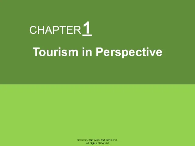 Tourism in Perspective 1