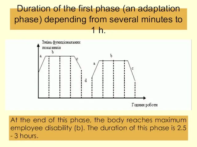 Duration of the first phase (an adaptation phase) depending from several minutes