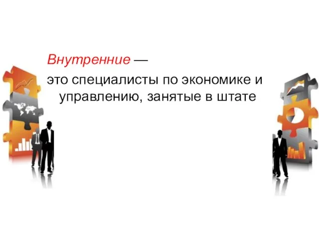 Внутренние — это специалисты по экономике и управлению, занятые в штате