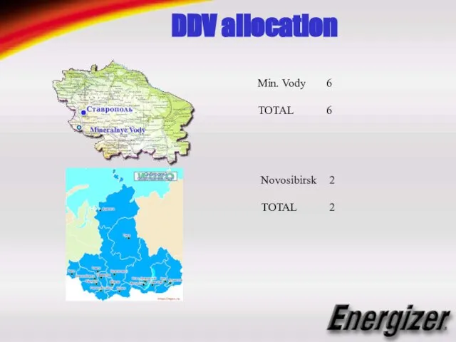 DDV allocation Mineralnye Vody Min. Vody 6 TOTAL 6 Novosibirsk 2 TOTAL 2