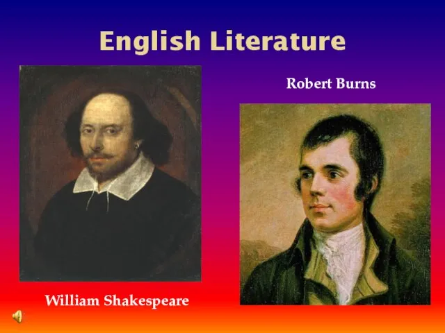English Literature William Shakespeare Robert Burns