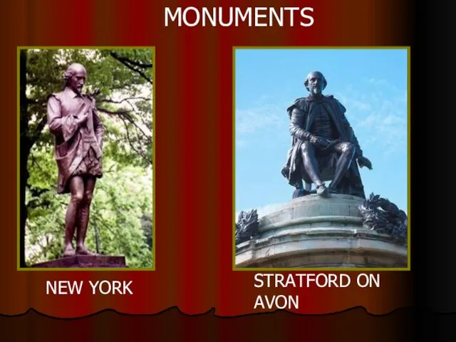 NEW YORK STRATFORD ON AVON MONUMENTS