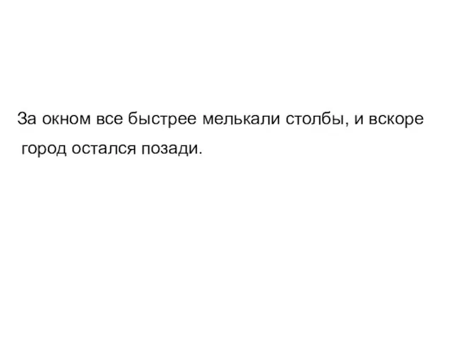 За окном все быстрее мелькали столбы, и вскоре город остался позади.