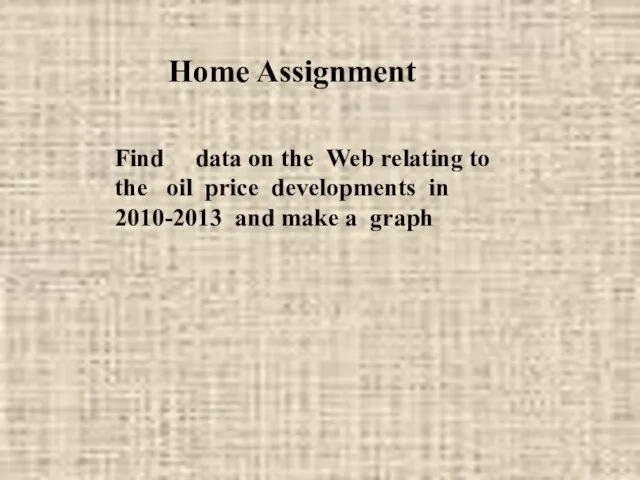 Home Assignment Find data on the Web relating to the oil price