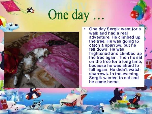 One day Sergik went for a walk and had a real adventure.