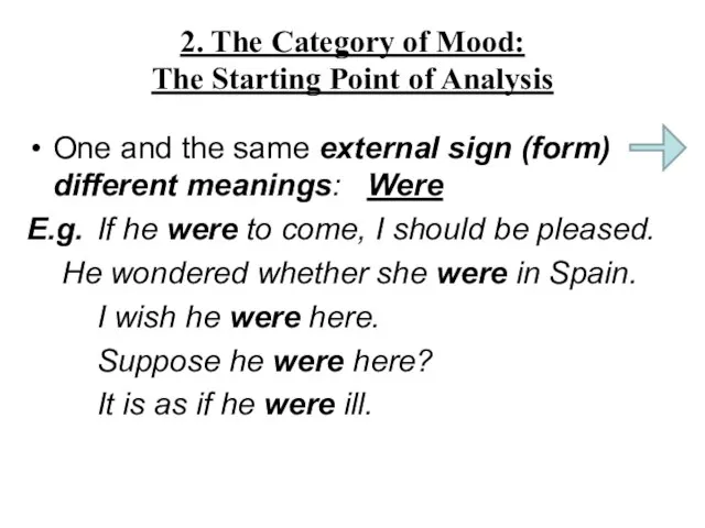 2. The Category of Mood: The Starting Point of Analysis One and