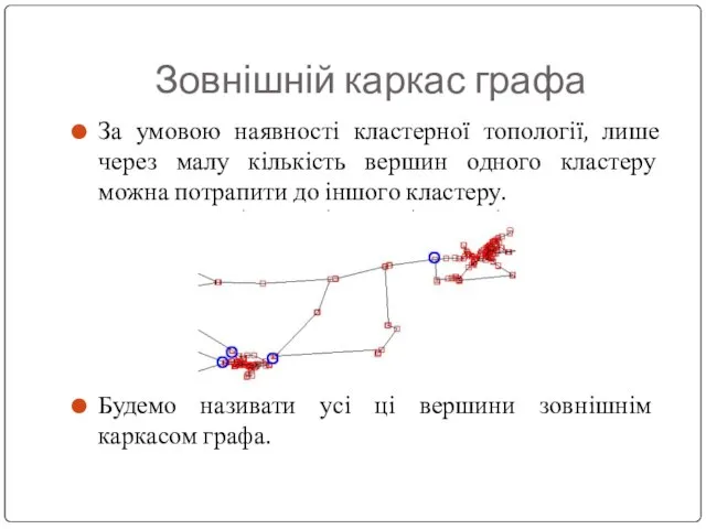 Зовнішній каркас графа За умовою наявності кластерної топології, лише через малу кількість