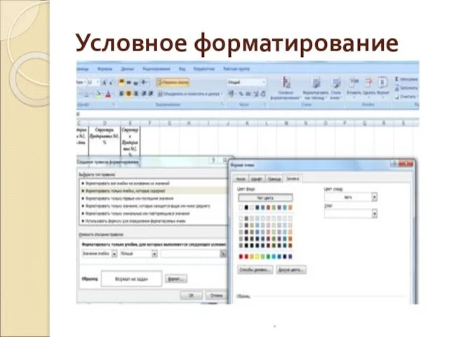 Условное форматирование *