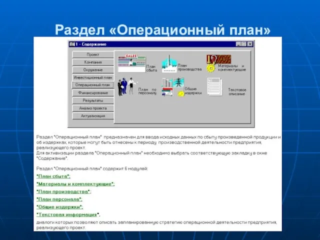 Раздел «Операционный план»