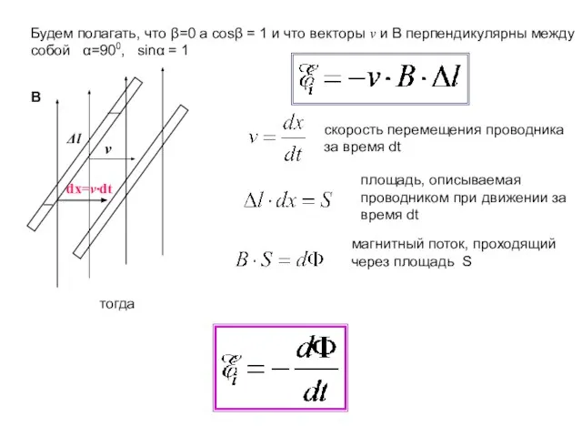 Будем полагать, что β=0 а cosβ = 1 и что векторы v