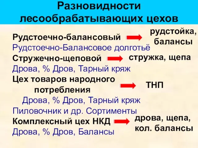 Разновидности лесообрабатывающих цехов