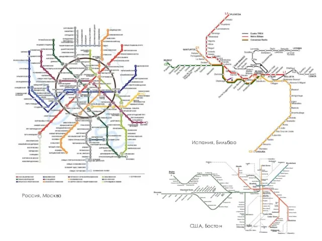 Россия, Москва Испания, Бильбао США, Бостон