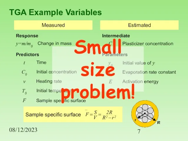 08/12/2023 TGA Example Variables Small size problem!