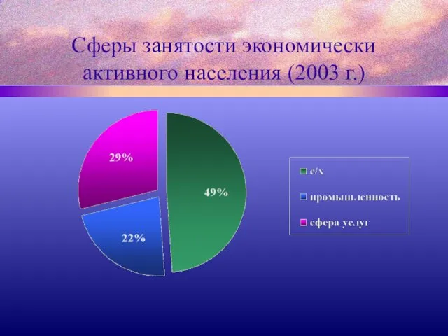 Сферы занятости экономически активного населения (2003 г.)