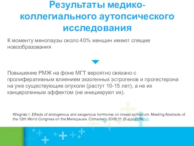 Результаты медико-коллегиального аутопсического исследования К моменту менопаузы около 40% женщин имеют спящие