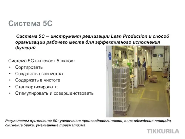 Система 5C Система 5С – инструмент реализации Lean Production и способ организации