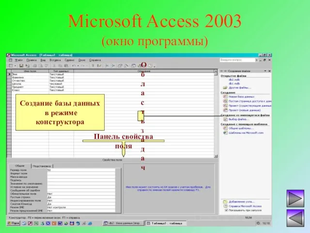 Microsoft Access 2003 (окно программы)