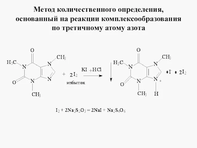 Метод количественного определения, основанный на реакции комплексообразования по третичному атому азота