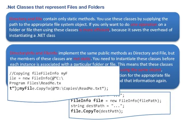 .Net Classes that represent Files and Folders Directory and File contain only