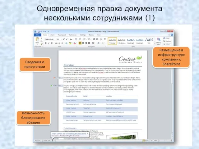 Одновременная правка документа несколькими сотрудниками (1)