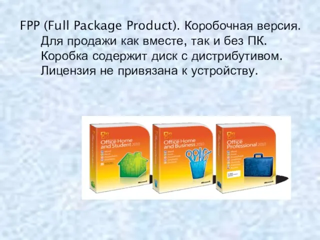 FPP (Full Package Product). Коробочная версия. Для продажи как вместе, так и