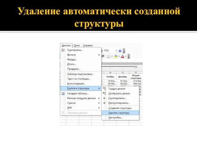 Удаление автоматически созданной структуры