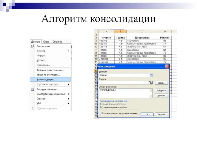 Алгоритм консолидации