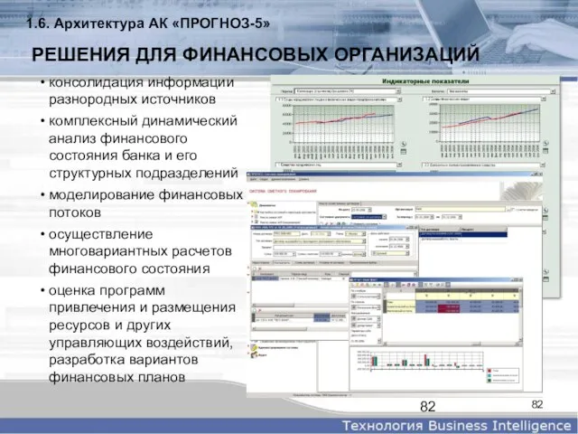 РЕШЕНИЯ ДЛЯ ФИНАНСОВЫХ ОРГАНИЗАЦИЙ консолидация информации разнородных источников комплексный динамический анализ финансового