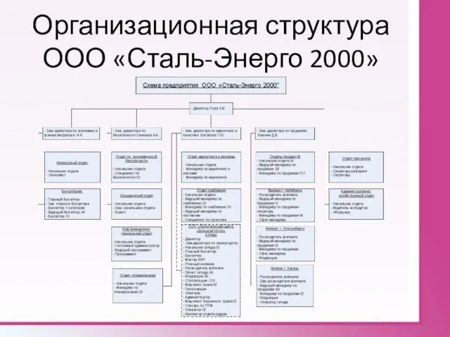 Организационная структура ООО «Сталь-Энерго 2000»