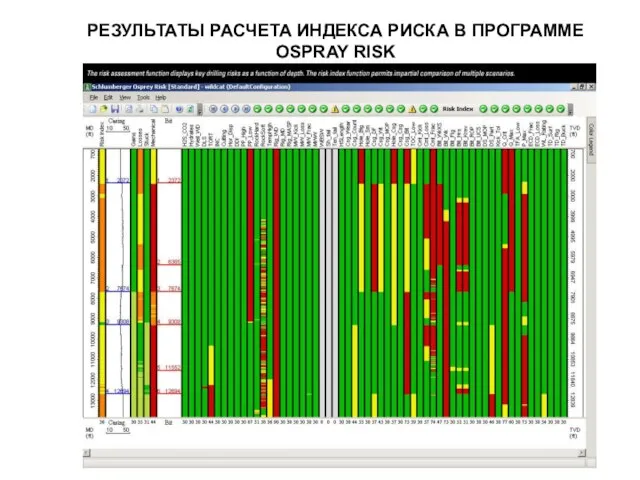 РЕЗУЛЬТАТЫ РАСЧЕТА ИНДЕКСА РИСКА В ПРОГРАММЕ OSPRAY RISK