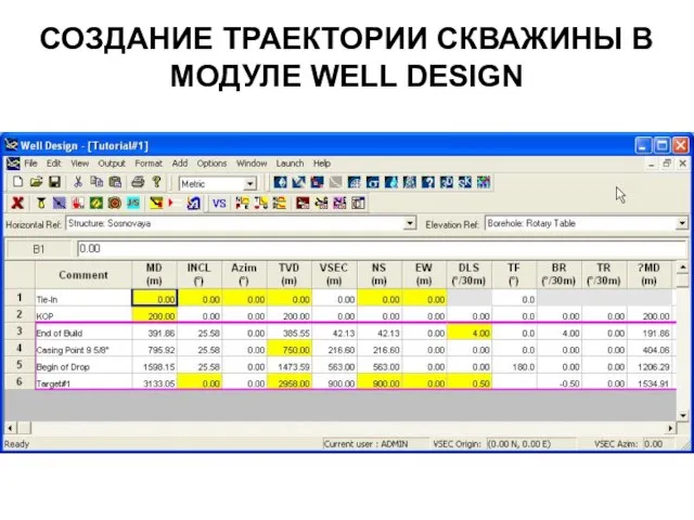 СОЗДАНИЕ ТРАЕКТОРИИ СКВАЖИНЫ В МОДУЛЕ WELL DESIGN