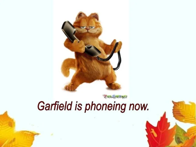 Garfield is phoneing now.