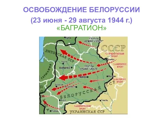 ОСВОБОЖДЕНИЕ БЕЛОРУССИИ (23 июня - 29 августа 1944 г.) «БАГРАТИОН»